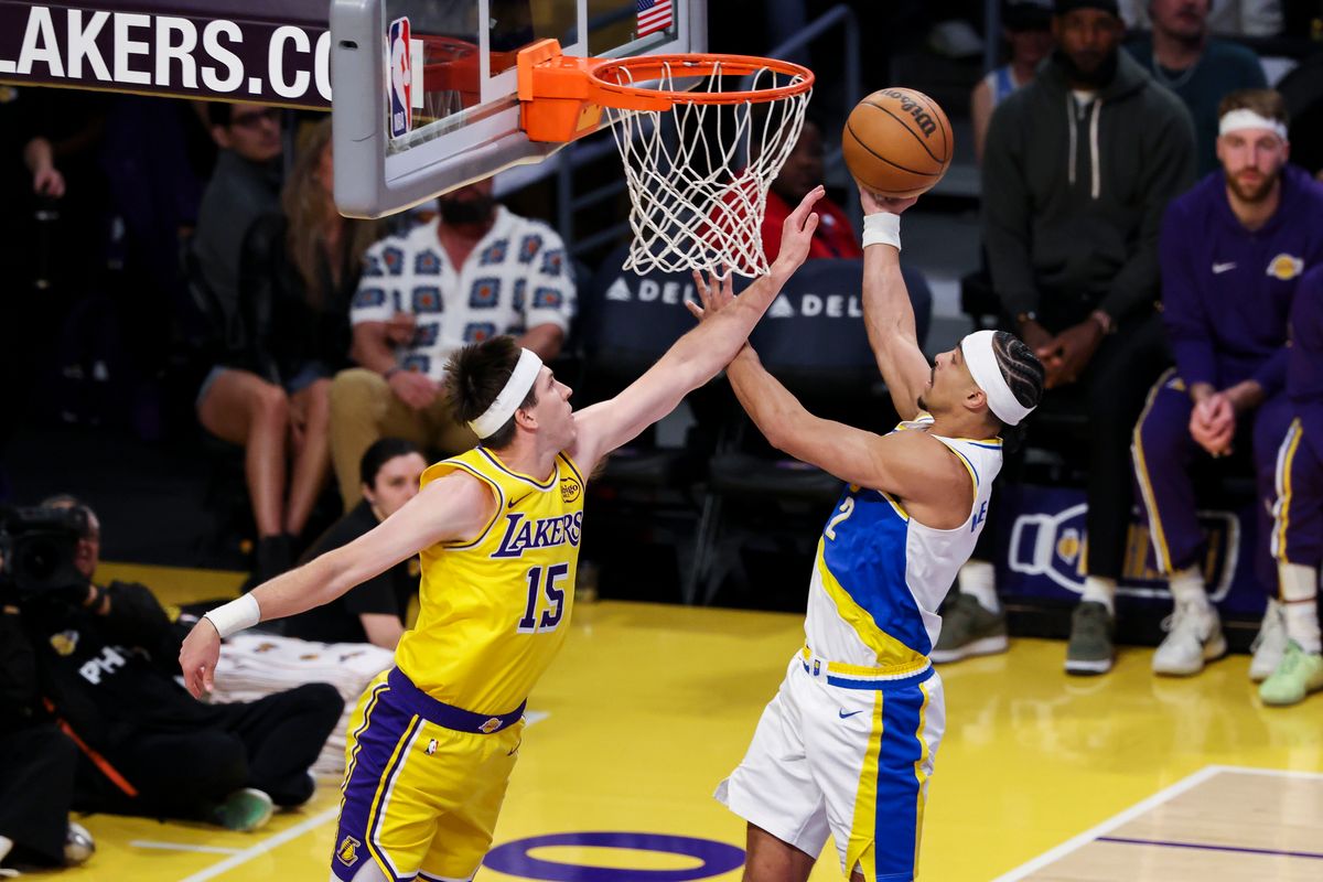 Andrew Nembhard #2 of the Indiana Pacers lays the ball up against Austin Reaves #15 of the Los Angeles Lakers during an NBA basketball game, Friday March 6, 2026 in Los Angeles, Calif. Andrew Nembhard #2 of the Indiana Pacers lays the ball up against Austin Reaves #15 of the Los Angeles Lakers during an NBA basketball game, Friday March 6, 2026 in Los Angeles, Calif.