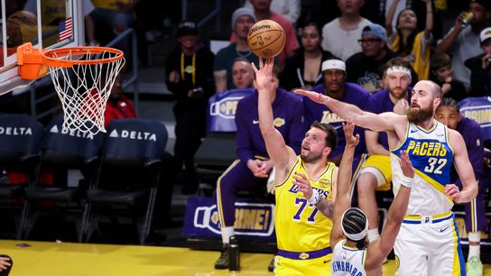 Dončić's historic night carves his name amongst Laker royalty against Pacers taken at Crypto.com Arena (Los Angeles Lakers)