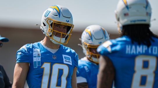 Chargers Camp Day 1: Justin Herbert comfortable in offense, O'Leary's defense flying, & Tuipulotu sits out taken at The Bolt (Los Angeles Chargers)