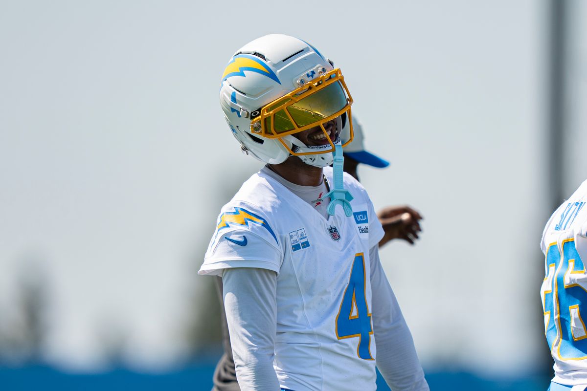 Los Angeles Chargers cornerback Tarheeb Still (4) during Chargers training camp at the Bolt on Wednesday, July 29th in El Segundo, CA. Los Angeles Chargers cornerback Tarheeb Still (4) during Chargers training camp at the Bolt on Wednesday, July 29th in El Segundo, CA.