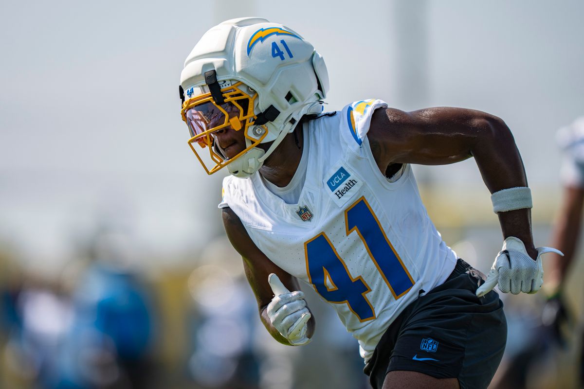 Los Angeles Chargers safety Myles Purchase (41) during Chargers training camp at The Bolt on Monday, July 30th in El Segundo, CA. Los Angeles Chargers safety Myles Purchase (41) during Chargers training camp at The Bolt on Monday, July 30th in El Segundo, CA.