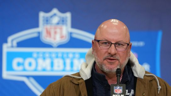 Chargers GM Joe Hortiz Discusses O-Line Plans, Edge Rush Decisions (Los Angeles Chargers). Photo by Kirby Lee-Imagn Images