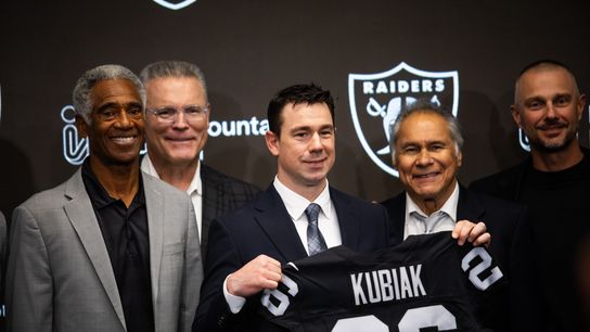 TST Images: Raiders welcome Klint Kubiak taken at Intermountain Health Performance Center (Las Vegas Raiders)