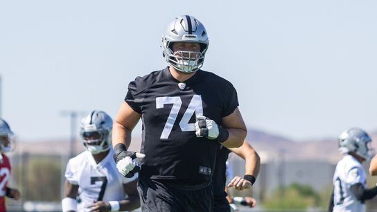 Raiders glad to see LT Miller back on field taken at Intermountain Health Performance Center (Las Vegas Raiders)
