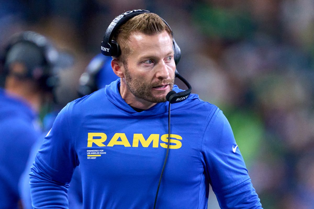 Los Angeles Rams head coach Sean McVay looks on during an NFL football game against the Seattle Seahawks, on Thursday December 18, 2025 in Seattle, Washington. Los Angeles Rams head coach Sean McVay looks on during an NFL football game against the Seattle Seahawks, on Thursday December 18, 2025 in Seattle, Washington.