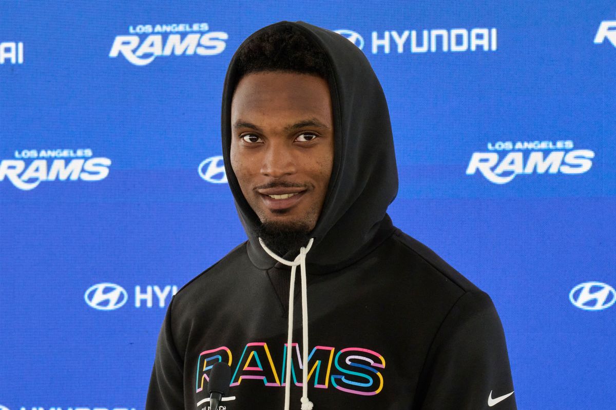 The Los Angeles Rams safety Kam Kurl #3 talks during a press conference, April 20th, 2026 in Woodland Hills California. The Los Angeles Rams safety Kam Kurl #3 talks during a press conference, April 20th, 2026 in Woodland Hills California.