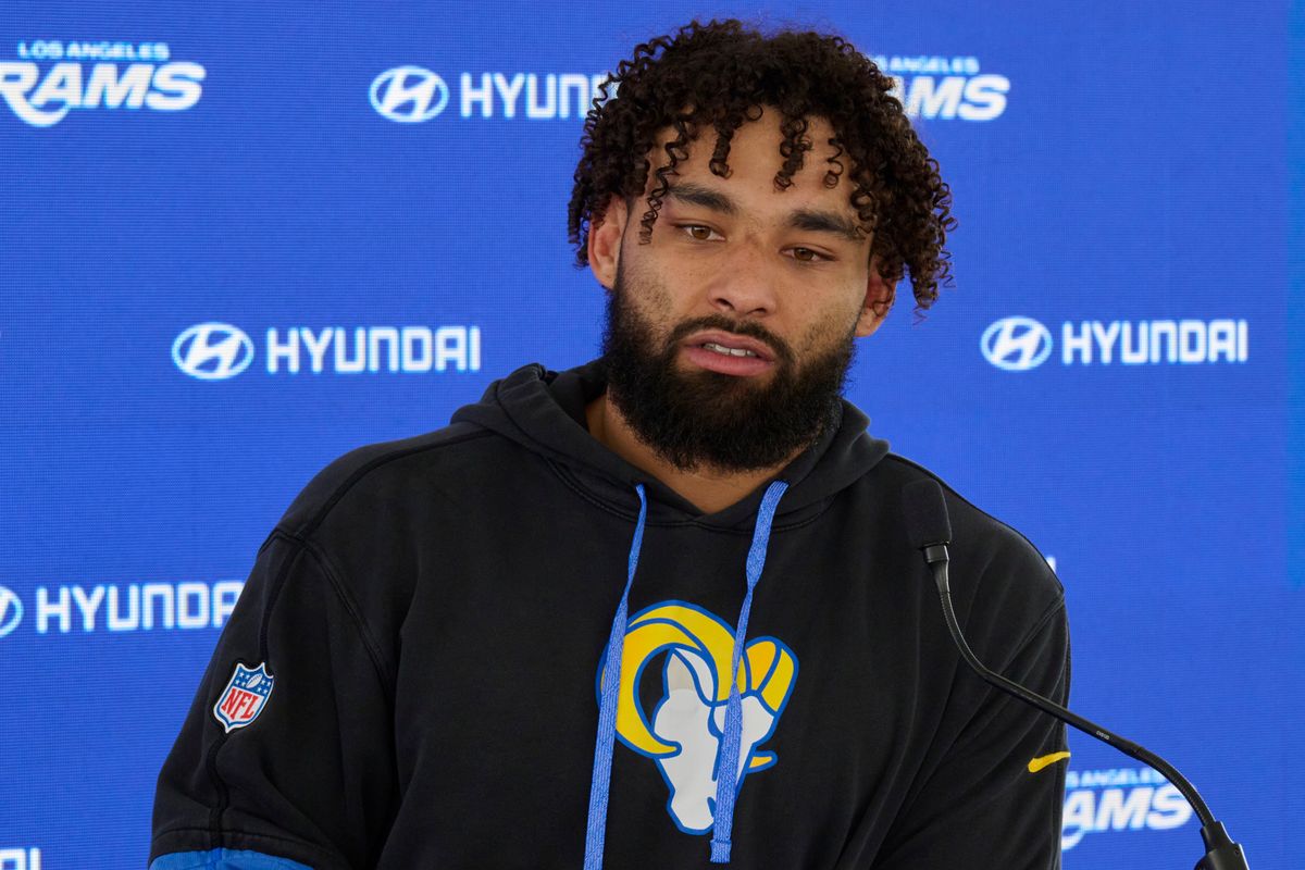 The Los Angeles Rams RB Kyren Williams #23 talks during a press conference, April 20th, 2026 in Woodland Hills California. The Los Angeles Rams RB Kyren Williams #23 talks during a press conference, April 20th, 2026 in Woodland Hills California.