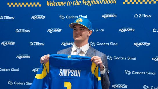 TST Images: Rams Introduce Ty Simpson at Hollywood Park taken at Hollywood Park (Los Angeles Rams)