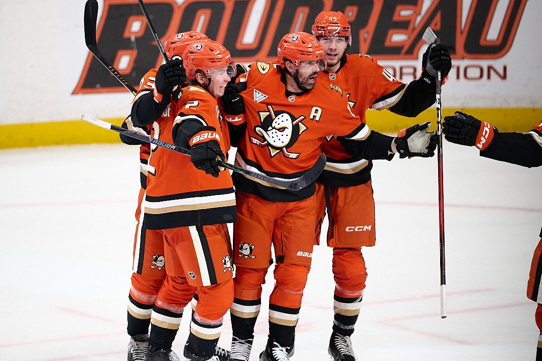 The Anaheim Ducks Alex Killorn #17 scores a goal during an NHL playoffs game against The Vegas Golden Knights on May 10th, 2026 at Honda Center in Anaheim, California. The Anaheim Ducks Alex Killorn #17 scores a goal during an NHL playoffs game against The Vegas Golden Knights on May 10th, 2026 at Honda Center in Anaheim, California.