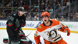Ducks start fast, close hard in Seattle for 6th-straight victory taken at Climate Pledge Arena (Anaheim Ducks). Photo by Steven Bisig-Imagn Images