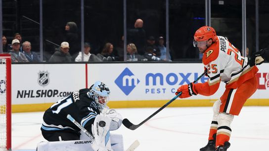 Ducks gut out scrappy, playoff-style comeback win in Utah taken at Delta Center (Anaheim Ducks). Photo by Mandatory Credit: Rob Gray-Imagn Images