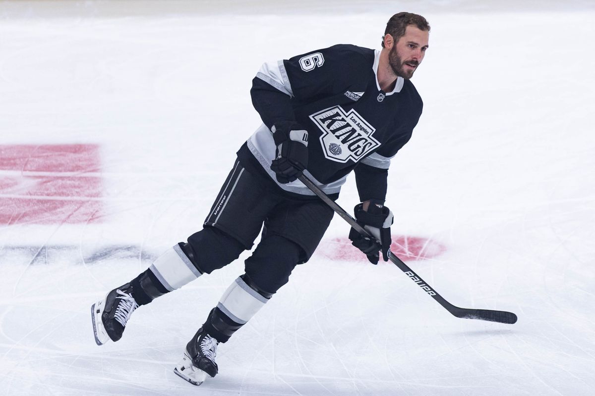 Los Angeles Kings defense Joel Edmunson (6) skates down the ice before an NHL game against the Ottawa Senators on November 24, 2025 in Los Angeles, Calif. Los Angeles Kings defense Joel Edmunson (6) skates down the ice before an NHL game against the Ottawa Senators on November 24, 2025 in Los Angeles, Calif.