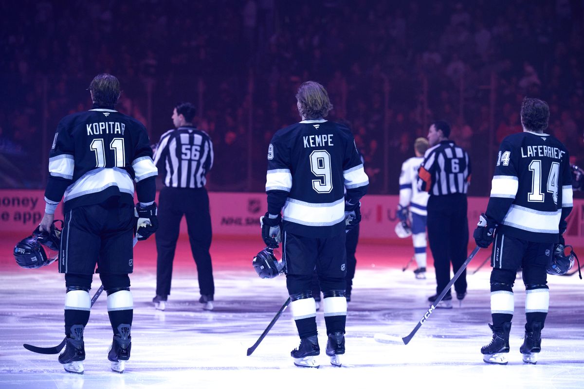 The Los Angeles Kings play against the lightning at the Crypto Arena on January 1st, 2026 in Los Angeles California. The Los Angeles Kings play against the lightning at the Crypto Arena on January 1st, 2026 in Los Angeles California.