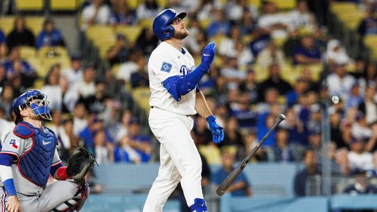 Max Muncy hits three homers, lifts Dodgers on walk-off taken at Dodger Stadium (Los Angeles Dodgers). Photo by Steven Park - The Sporting Tribune