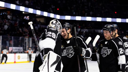 Chromiak, Copley come up big in Reign’s shootout victory over Silver Knights taken at Toyota Arena (Ontario Reign)