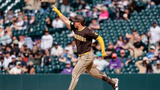 Five-run ninth lifts Padres in comeback win over Rockies taken at Coors Field (San Diego Padres)