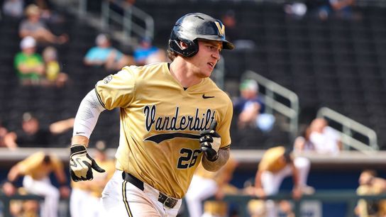 Vanderbilt Commodores OF Braden Holcomb (26) rounds first base after hitting a late home run against the Oregon Ducks at the 2026 Live Like Lou Las Vegas College Baseball Classic on Sunday, March 1, 2026 at Las Vegas Ballpark in Las Vegas, Nevada. Vanderbilt Commodores OF Braden Holcomb (26) rounds first base after hitting a late home run against the Oregon Ducks at the 2026 Live Like Lou Las Vegas College Baseball Classic on Sunday, March 1, 2026 at Las Vegas Ballpark in Las Vegas, Nevada.