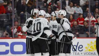 Kings spoil Kane's history-making night with road victory over Red Wings taken at Little Caesars Arena (Los Angeles Kings). Photo by Brian Bradshaw Sevald-Imagn Images