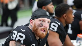 No sad story excuses for 5-time Pro Bowl Maxx Crosby taken in Las Vegas (Las Vegas Raiders). Photo by Kiyoshi Mio-Imagn Images