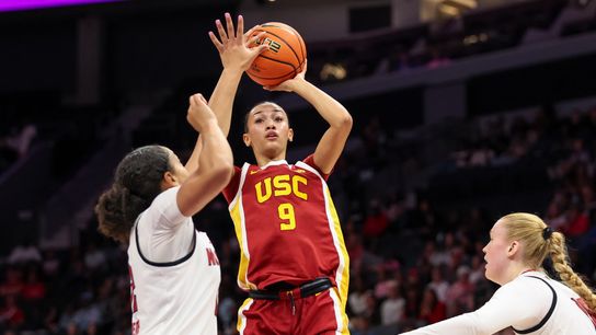 Jazzy Davidson's second half heroics lead Trojans comeback win against No.9 NC State taken at Spectrum Center (USC)