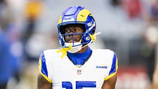 Konata Mumpfield could "step up" if Davante Adams is out against Seahawks (Los Angeles Rams). Photo by Mark J. Rebilas-Imagn Images