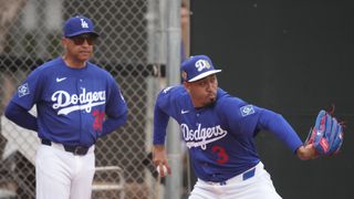 Dodgers Notebook: Díaz reacts to Cohen's comments, timeline on Kiké, and key pitching updates taken at Camelback Ranch (Los Angeles Dodgers). Photo by Rick Scuteri-Imagn Images