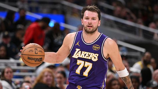 How Luka and LeBron led the Lakers to park the Pacers taken at Gainbridge Fieldhouse (Los Angeles Lakers). Photo by Marc Lebryk-Imagn Images