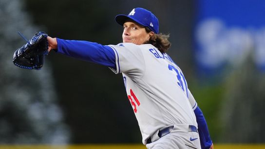 Los Angeles Dodgers starting pitcher Tyler Glasnow (31) delivers a pitch in the first inning against the Colorado Rockies at Coors Field. Los Angeles Dodgers starting pitcher Tyler Glasnow (31) delivers a pitch in the first inning against the Colorado Rockies at Coors Field.