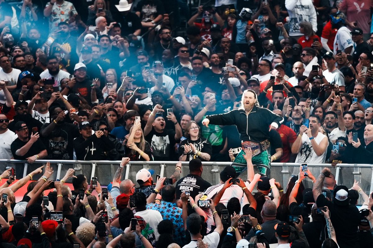 WWE wrestler Sami Zayn enters the stadium ahead of United States Championship match against Trick Williams during WrestleMania 42 on Sunday April 19, 2026 at Allegiant Stadium. WWE wrestler Sami Zayn enters the stadium ahead of United States Championship match against Trick Williams during WrestleMania 42 on Sunday April 19, 2026 at Allegiant Stadium.