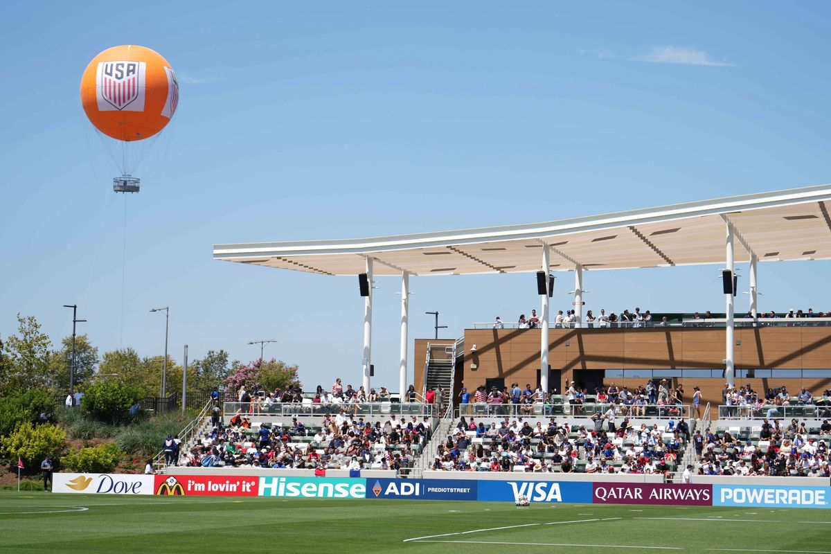 Fans watch the USMNT during a training session in Irvine, California, on June 8, 2026, as the squad continues preparations for upcoming World Cup. Fans watch the USMNT during a training session in Irvine, California, on June 8, 2026, as the squad continues preparations for upcoming World Cup.