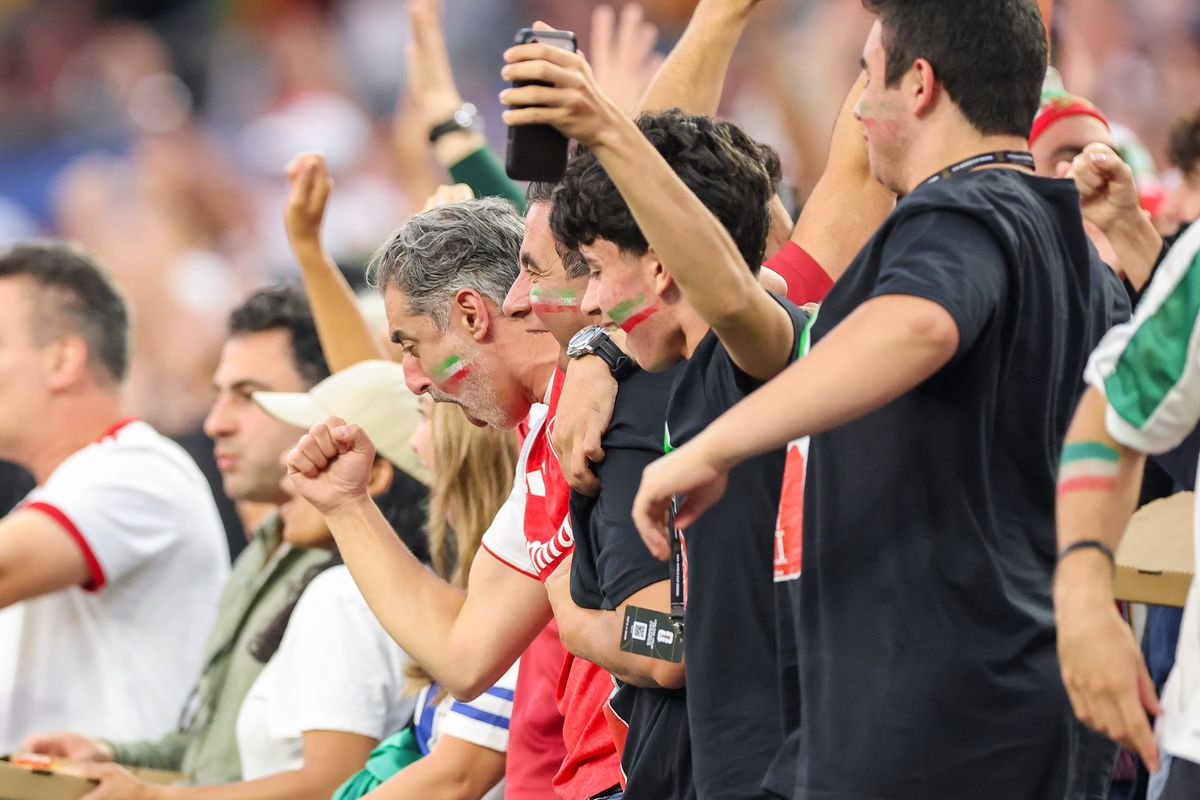 Iran fans celebrate a goal during a FIFA World Cup 2026 match against New Zealand, Monday June 15, 2026 in Inglewood, Calif. Iran fans celebrate a goal during a FIFA World Cup 2026 match against New Zealand, Monday June 15, 2026 in Inglewood, Calif.
