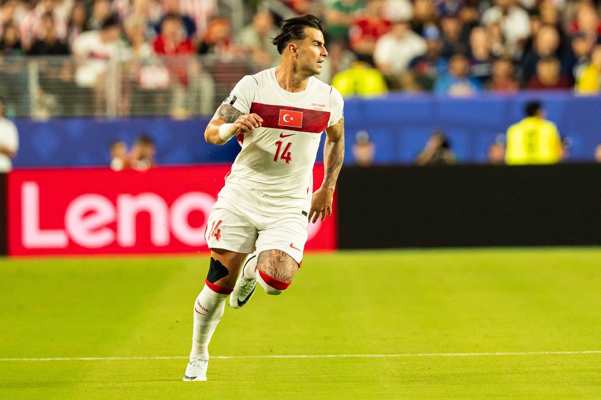Abdulkerim Bardakci (14) of Turkiye during a 2026 FIFA World Cup match against Paraguay, Friday June 19th, 2026 in Santa Clara, Calif. Abdulkerim Bardakci (14) of Turkiye during a 2026 FIFA World Cup match against Paraguay, Friday June 19th, 2026 in Santa Clara, Calif.