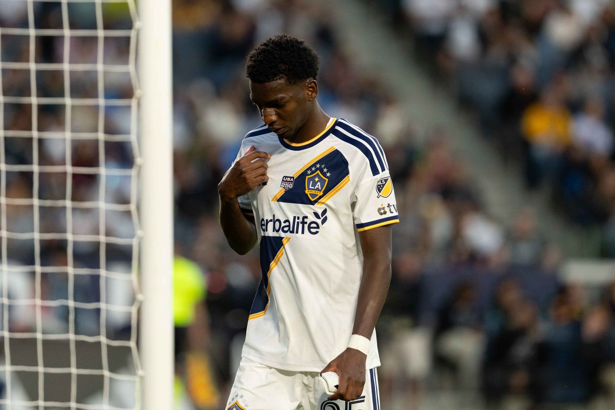 Los Angeles Galaxy Emiro Garces (25) gets ejected from an MLS game, Sunday February 22nd, 2026 in Carson, Calif