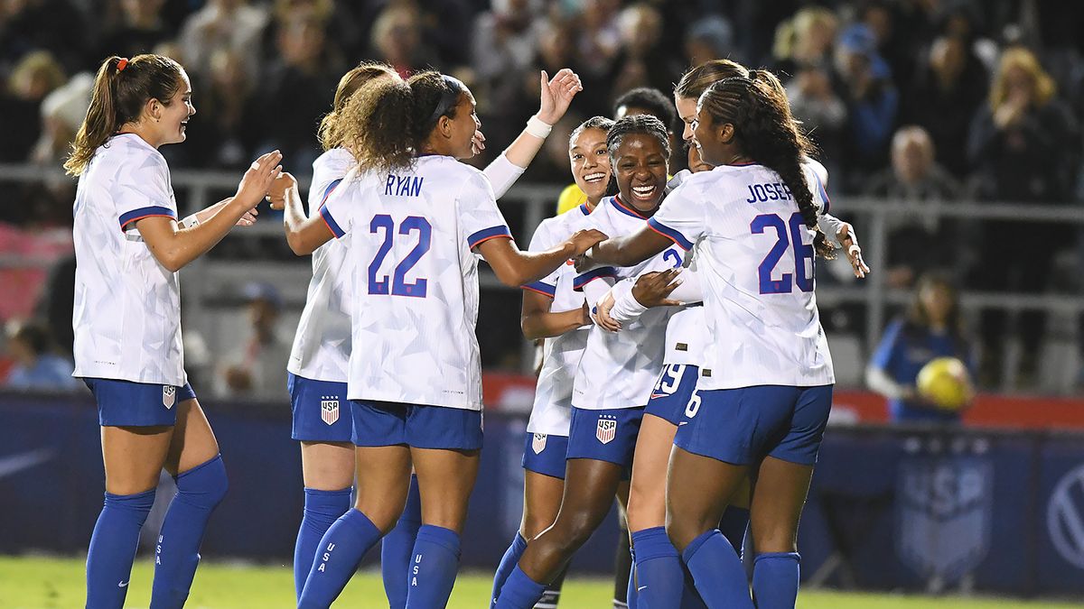 Croix Bethune #11 of the United States celebrates after scoring a goal during the international friendly match between Chile Women’s national team and the United States of America Women’s national team at Harder Stadium on January 27, 2026 in Santa Barbara, California. USA defeated Chile 5-0. Croix Bethune #11 of the United States celebrates after scoring a goal during the international friendly match between Chile Women’s national team and the United States of America Women’s national team at Harder Stadium on January 27, 2026 in Santa Barbara, California. USA defeated Chile 5-0.