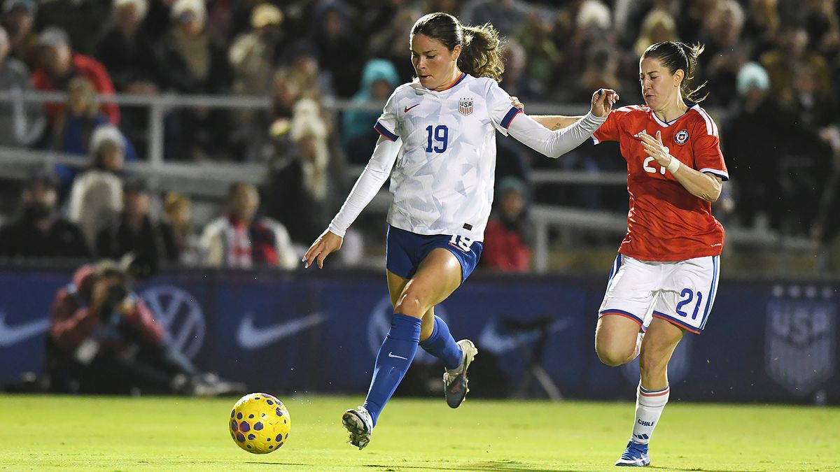 Emma Sears #19 of the United States scores a goal during the international friendly match between Chile Women’s national team and the United States of America Women’s national team at Harder Stadium on January 27, 2026 in Santa Barbara, California. USA defeated Chile 5-0. Emma Sears #19 of the United States scores a goal during the international friendly match between Chile Women’s national team and the United States of America Women’s national team at Harder Stadium on January 27, 2026 in Santa Barbara, California. USA defeated Chile 5-0.