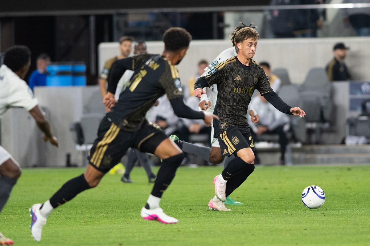 LAFC forward Nathan Ordaz (27) pushes the ball and attempts a goal during a CONCACAF game between LAFC and Real Espana on Friday, February 24,2026 at BMO Stadium in Los Angeles Calif LAFC forward Nathan Ordaz (27) pushes the ball and attempts a goal during a CONCACAF game between LAFC and Real Espana on Friday, February 24,2026 at BMO Stadium in Los Angeles Calif