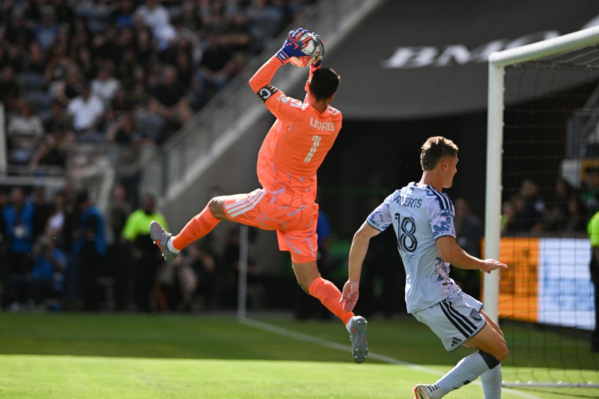 LAFC goalkeeper Hugo Lloris (1) makes a save during an MLS game between LAFC and San Jose Earthquakes on Sunday, April 19, 2026 at BMO Stadium In Los Angeles Calif at BMO Stadium in Los Angeles Calif LAFC goalkeeper Hugo Lloris (1) makes a save during an MLS game between LAFC and San Jose Earthquakes on Sunday, April 19, 2026 at BMO Stadium In Los Angeles Calif at BMO Stadium in Los Angeles Calif