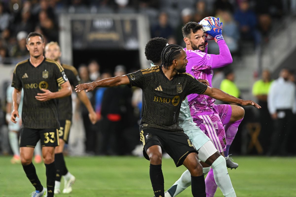 LAFC goalkeeper Hugo Lloris (1) holds on to the ball after making a save during an MLS game between LAFC and Colorado Rapids on Wednesday, April 22, 2026 at BMO Stadium In Los Angeles Calif at BMO Stadium in Los Angeles Calif LAFC goalkeeper Hugo Lloris (1) holds on to the ball after making a save during an MLS game between LAFC and Colorado Rapids on Wednesday, April 22, 2026 at BMO Stadium In Los Angeles Calif at BMO Stadium in Los Angeles Calif