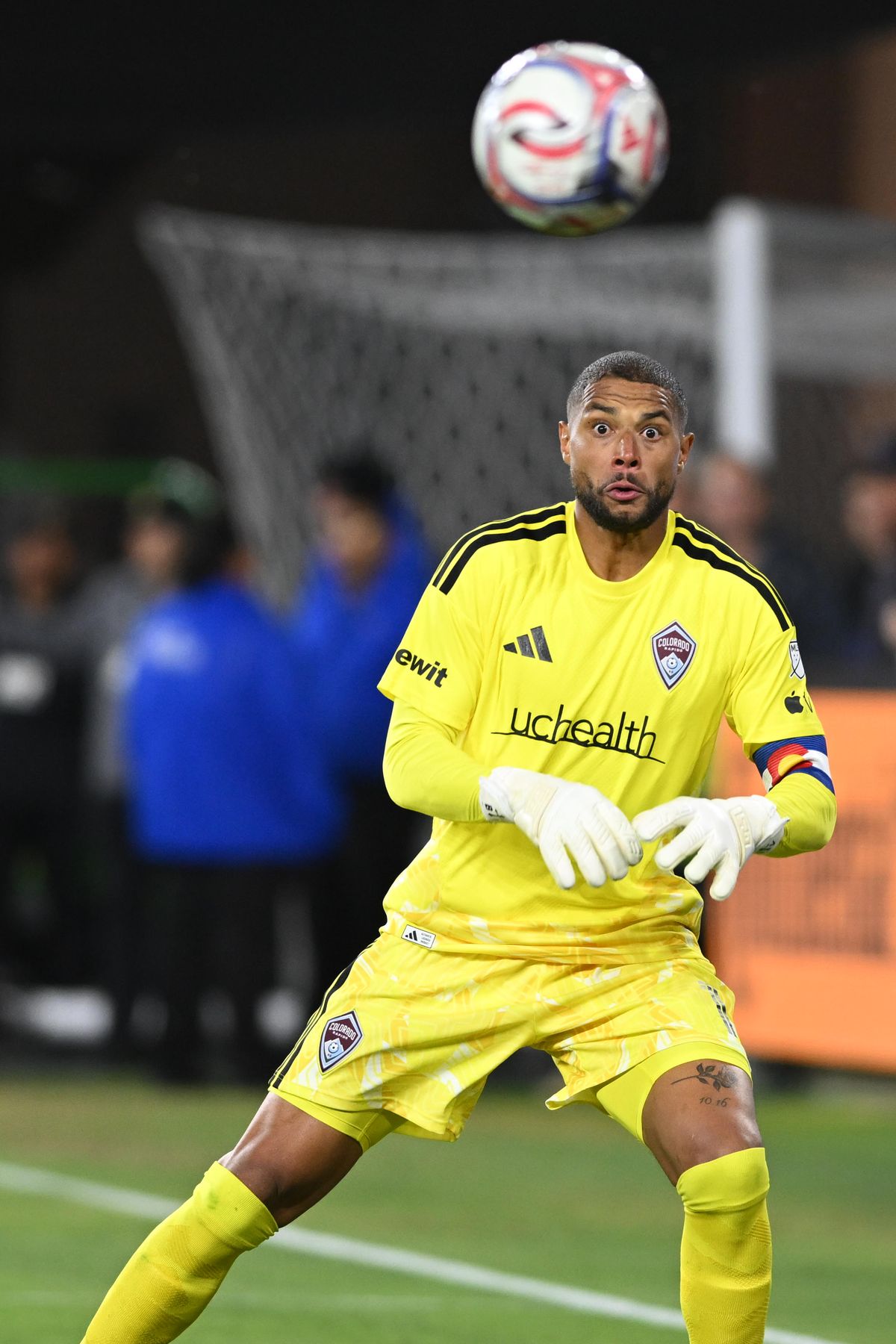 Colorado Rapids goalkeeper Zack Steffen (1) eyes the ball before making a save during an MLS game between LAFC and Colorado Rapids on Wednesday, April 22, 2026 at BMO Stadium In Los Angeles Calif at BMO Stadium in Los Angeles Calif Colorado Rapids goalkeeper Zack Steffen (1) eyes the ball before making a save during an MLS game between LAFC and Colorado Rapids on Wednesday, April 22, 2026 at BMO Stadium In Los Angeles Calif at BMO Stadium in Los Angeles Calif