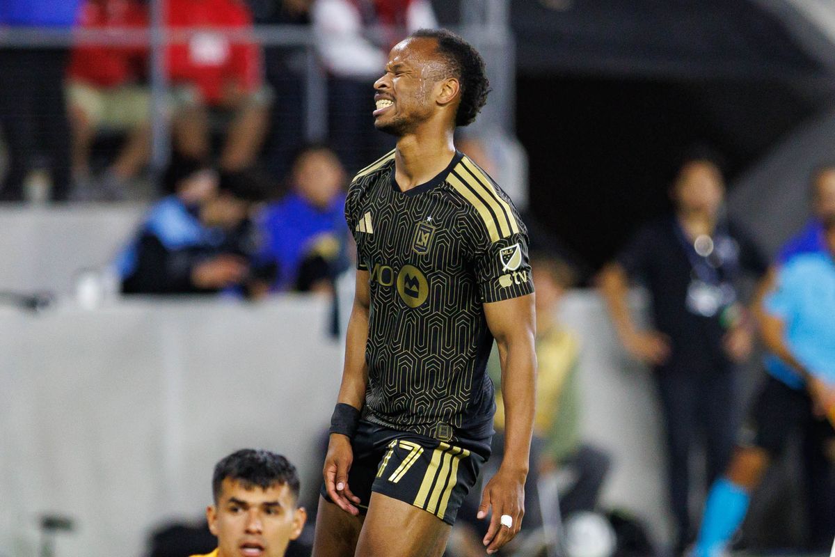 Jeremy Ebobisse #17 of LAFC reacts after a missed goal during a CONCACAF Champions Cup Semifinal match against Toluca FC on April 29, 2026 at BMO Stadium in Los Angeles, California. Jeremy Ebobisse #17 of LAFC reacts after a missed goal during a CONCACAF Champions Cup Semifinal match against Toluca FC on April 29, 2026 at BMO Stadium in Los Angeles, California.