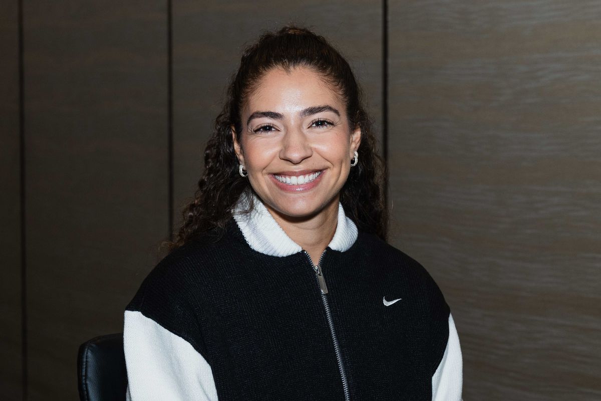 Orlando Pride FC midfielder Angelina (15), poses for a portrait during NWSL Media Day at Westin Bonaventure on January 28th, 2026 in Los Angeles, California. Orlando Pride FC midfielder Angelina (15), poses for a portrait during NWSL Media Day at Westin Bonaventure on January 28th, 2026 in Los Angeles, California.