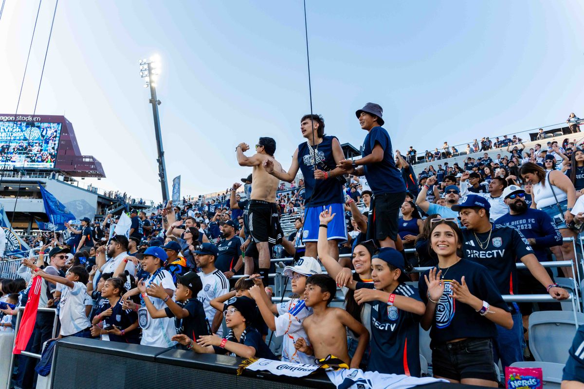 SDFC fans cheer during an MLS game between Real Salt Lake and San Diego FC, Sunday March 22, 2026 in San Diego, Calif. SDFC fans cheer during an MLS game between Real Salt Lake and San Diego FC, Sunday March 22, 2026 in San Diego, Calif.