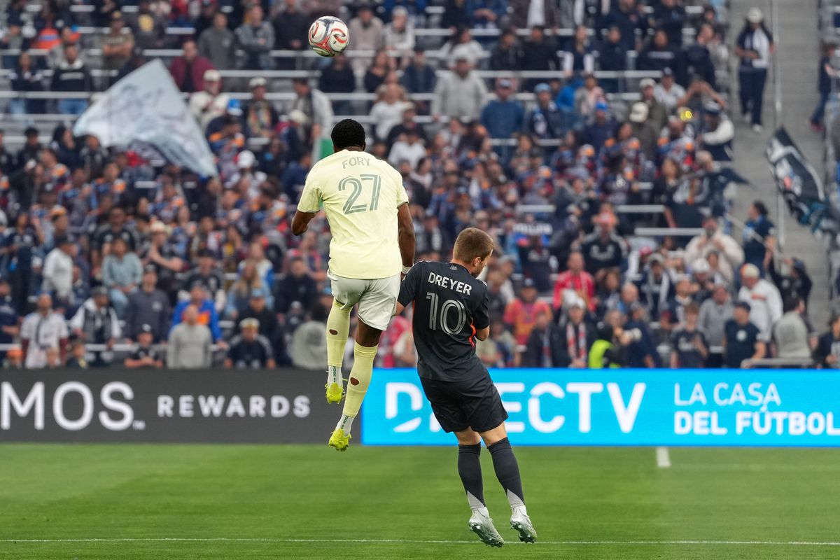 Portland Timbers midfielder Jimer Fory (27) heads the ball during an MLS soccer game against the San Diego FC, Saturday April 25, 2026 in San Diego, California. Portland Timbers midfielder Jimer Fory (27) heads the ball during an MLS soccer game against the San Diego FC, Saturday April 25, 2026 in San Diego, California.