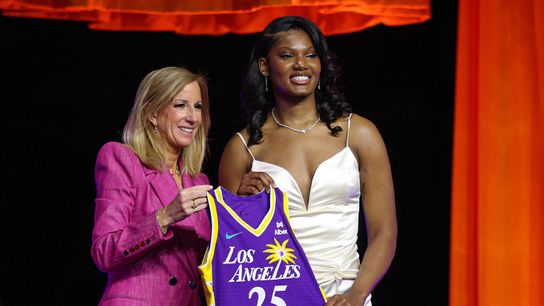 Sparks rookies are ready to work taken in Los Angeles (Los Angeles Sparks). Photo by Vincent Carchietta-Imagn Images