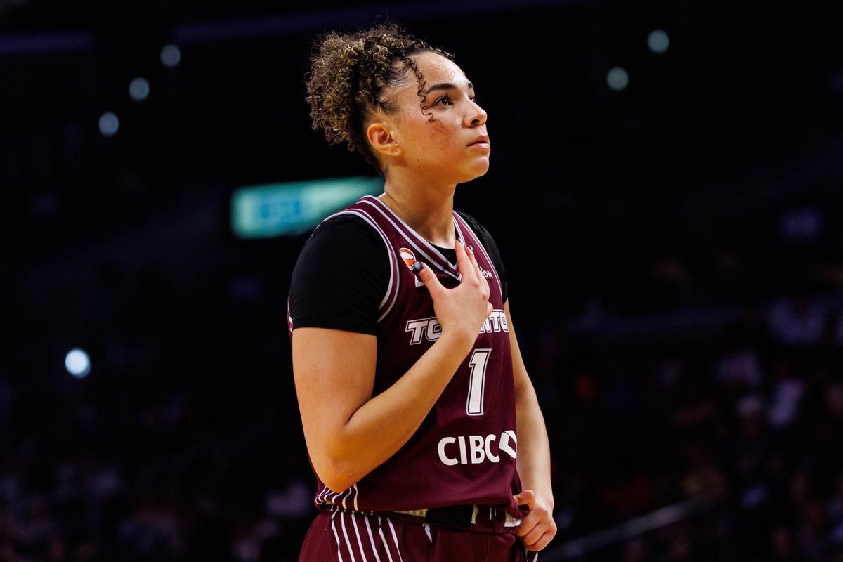 Kiki Rice #1 of the Toronto Tempo looks on during a WNBA game against the Los Angeles Sparks on May 15, 2026 at Crypto.com Arena in Los Angeles, California. Kiki Rice #1 of the Toronto Tempo looks on during a WNBA game against the Los Angeles Sparks on May 15, 2026 at Crypto.com Arena in Los Angeles, California.