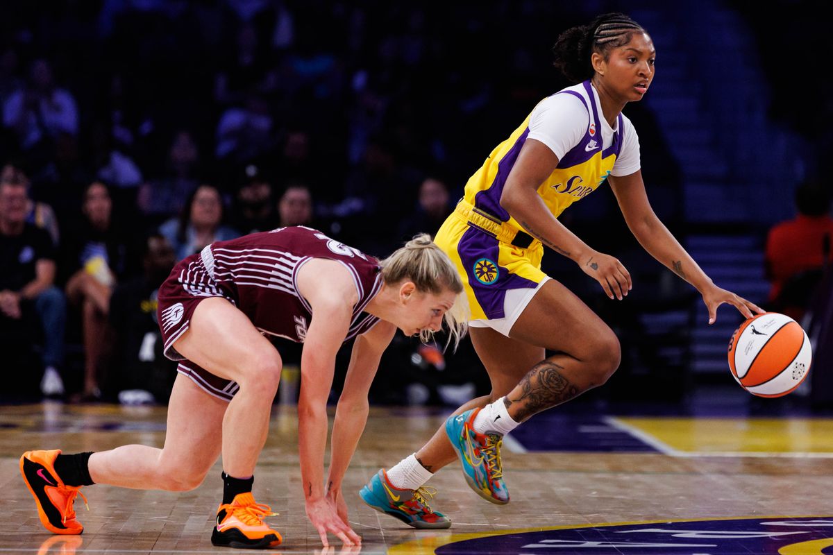 Chance Gray #2 of the Los Angeles Sparks handles the ball during a WNBA game against the Toronto Tempo on May 15, 2026 at Crypto.com Arena in Los Angeles, California. Chance Gray #2 of the Los Angeles Sparks handles the ball during a WNBA game against the Toronto Tempo on May 15, 2026 at Crypto.com Arena in Los Angeles, California.